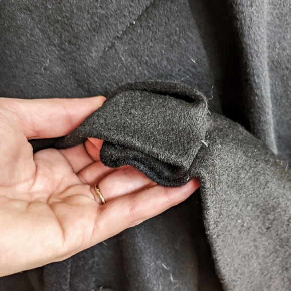 Ashley Scott Black Lined Long Wool Classic Winter Coat - Picture 6 of 9